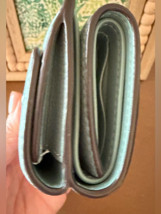 Coach Pebbled Leather Small Wallet in Light Blue - Picture 13 of 14